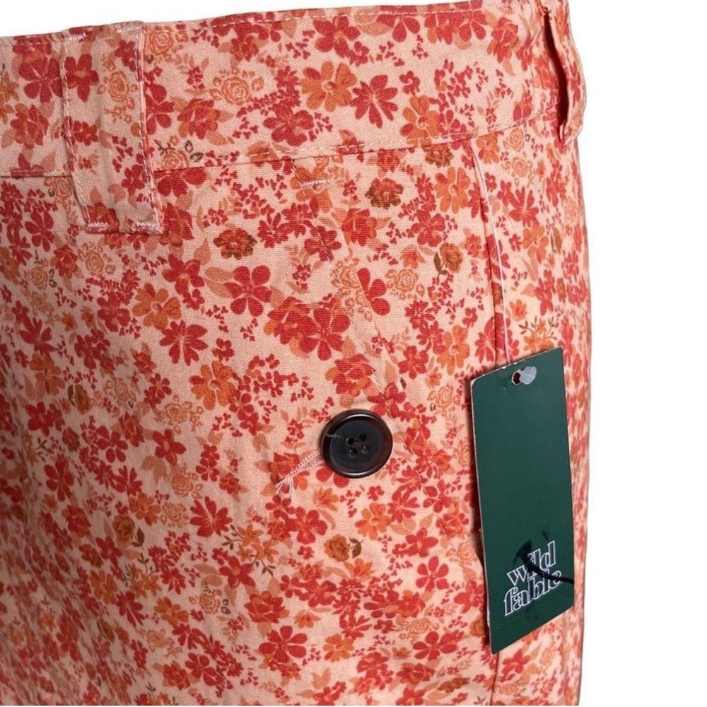 144. Size 6 NWT Wild Fable Women's High-Rise Chino Mini Skirt Rust Floral - Picture 10 of 13